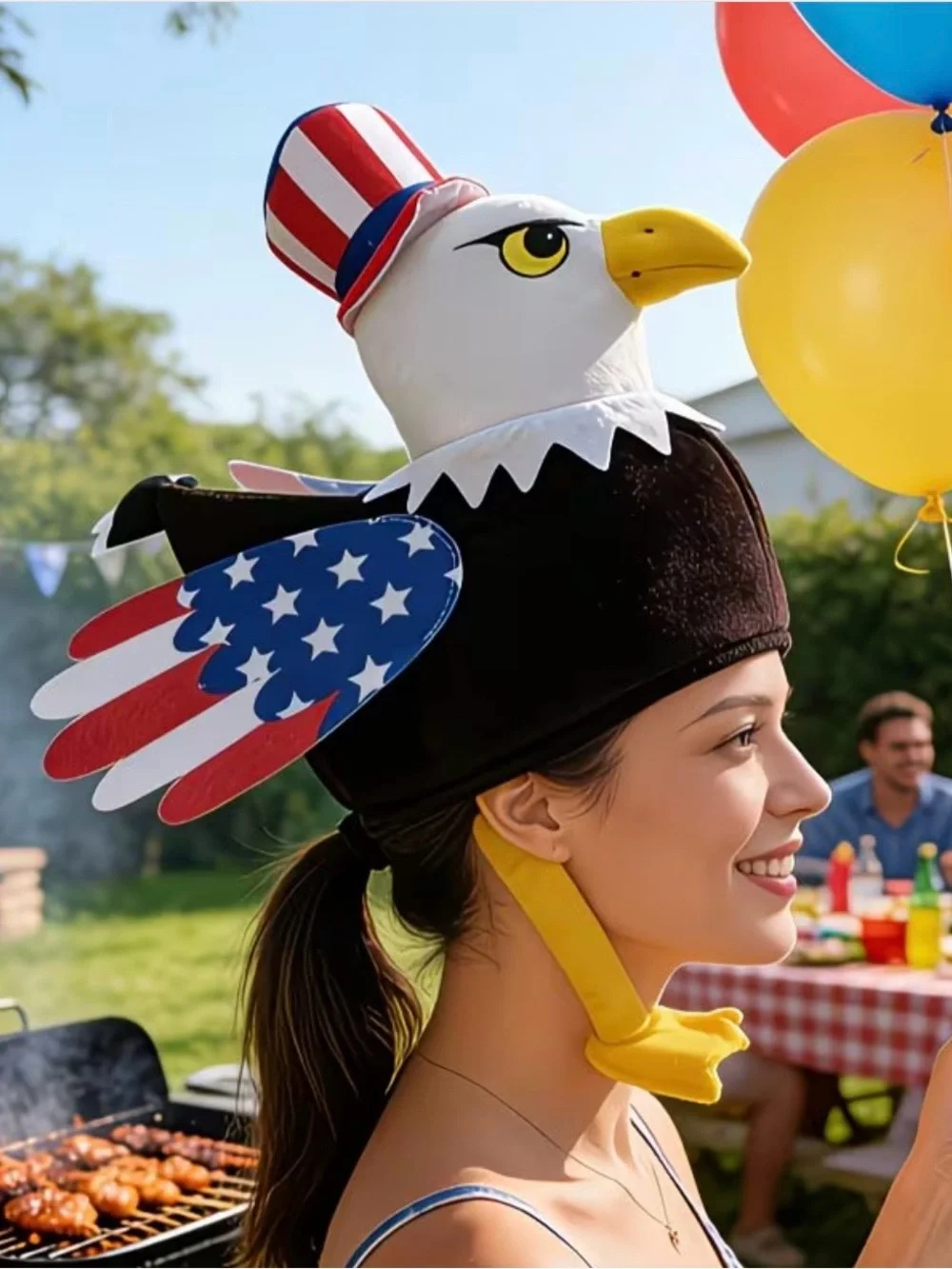 Patriotic Eagle Hat with USA Flag Wings